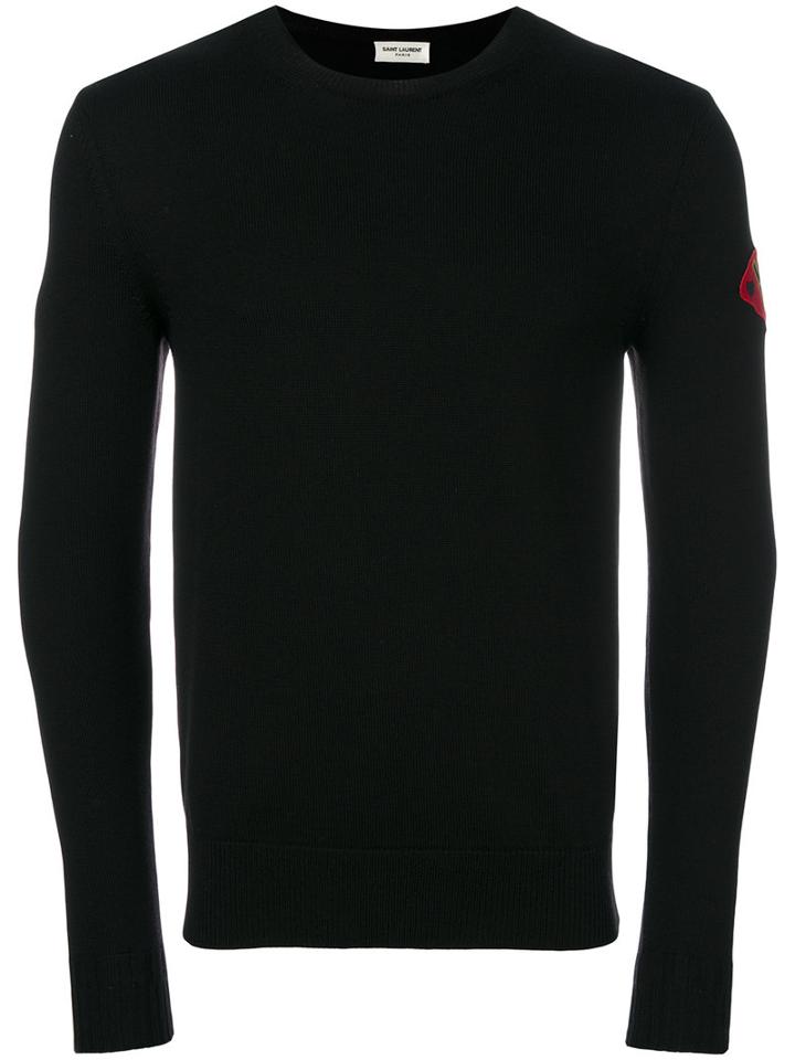 Saint Laurent - Arm Patch Pullover - Men - Wool - M, Black, Wool
