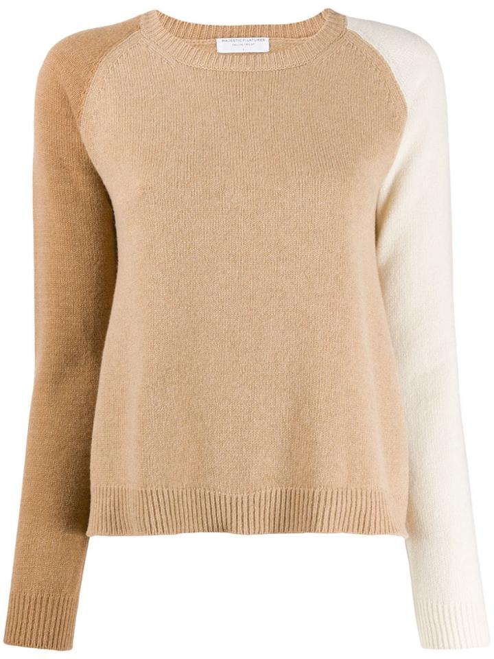 Majestic Filatures Panelled Raglan-sleeves Jumper - Neutrals