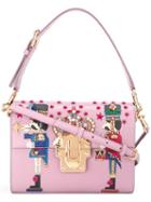 Dolce & Gabbana 'lucia' Shoulder Bag, Women's, Pink/purple, Leather/glass/metal (other)