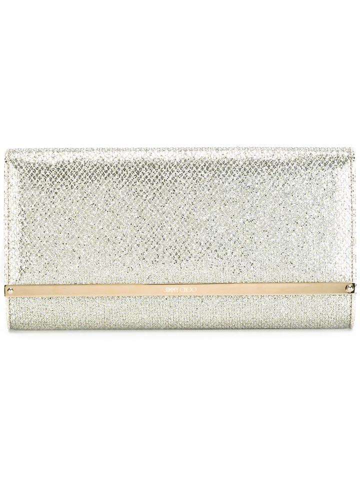 Jimmy Choo Maia Clutch, Women's, Grey, Leather