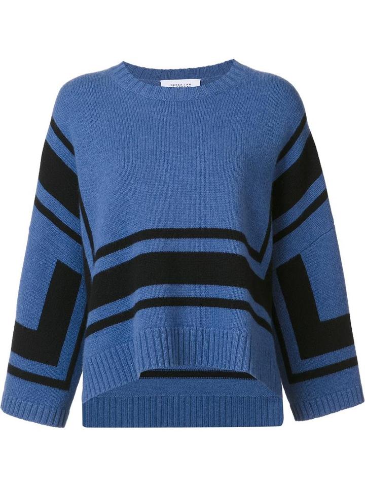 Derek Lam 10 Crosby Shift Striped Sweater, Women's, Size: Medium, Blue, Wool