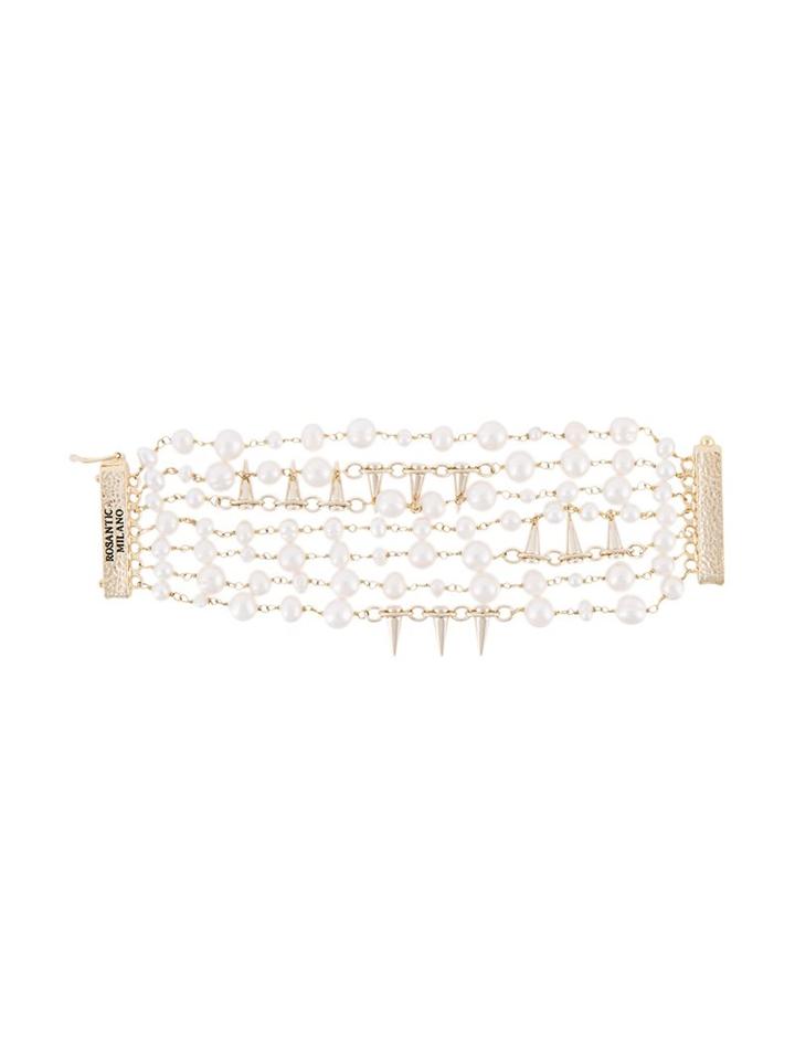 Rosantica Pearl Embellished Bracelet, Women's, Metallic