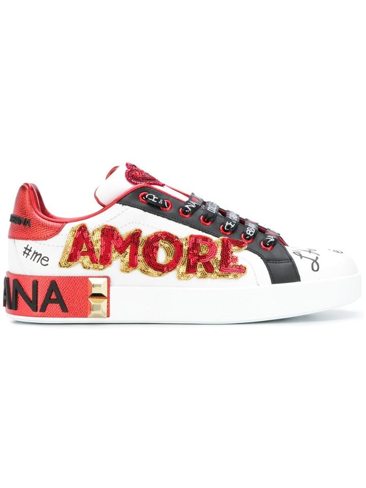 Dolce & Gabbana Graffiti Print Sneakers - White