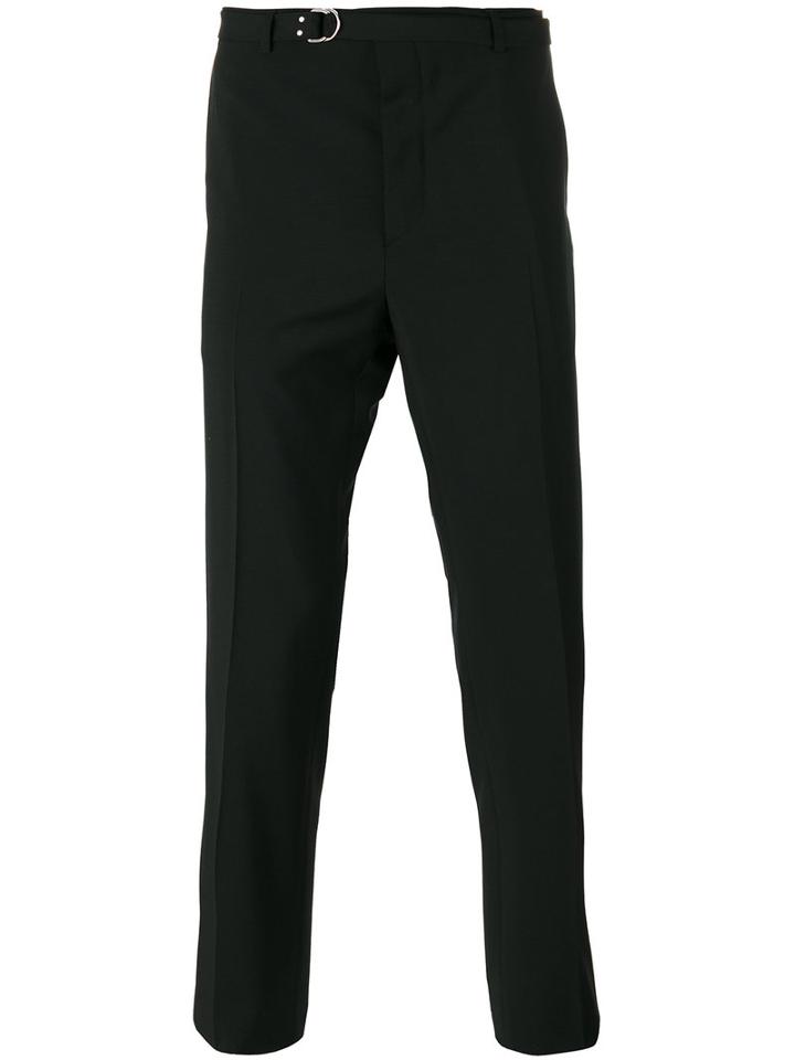 Valentino D-ring Belted Trousers, Men's, Size: 46, Black, Cotton/mohair/wool