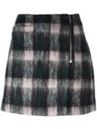 Markus Lupfer Checked Mini Skirt, Women's, Size: Small, Black, Wool/mohair/polyamide/cotton