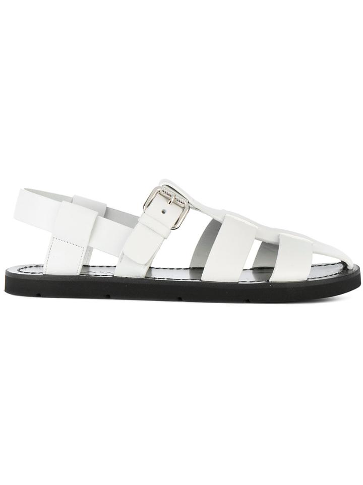 Prada Caged Gladiator Sandals - White