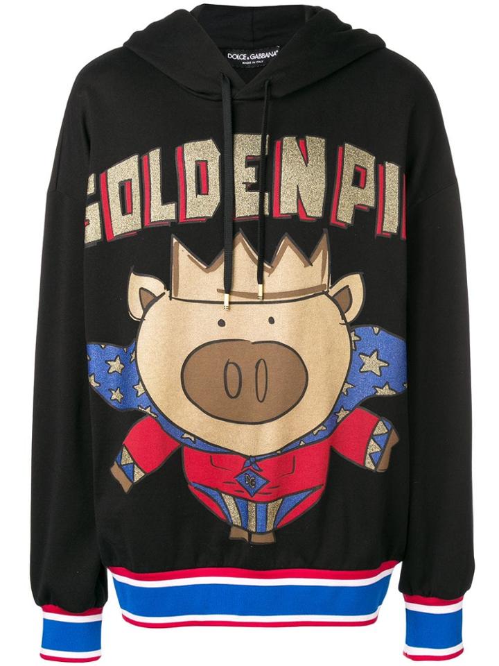 Dolce & Gabbana Golden Pig Hoodie - Black