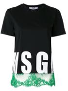 Msgm - Logo Printed T-shirt Dress - Women - Cotton - Xs, Women's, Black, Cotton