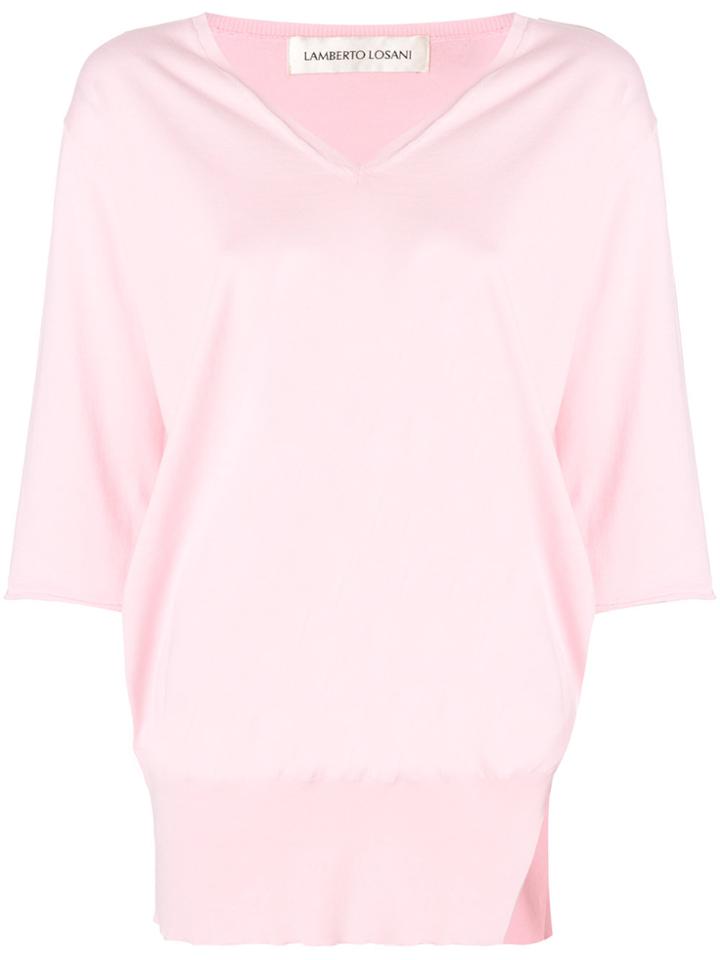 Lamberto Losani Side Slit Jumper - Pink & Purple
