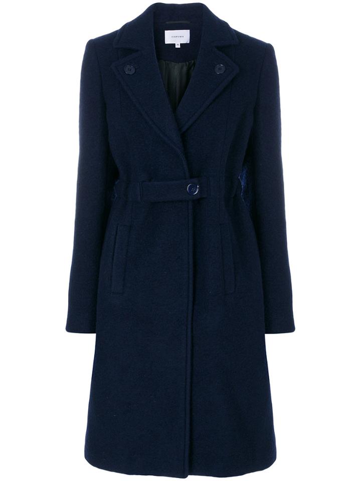 Carven Single Breasted Coat - Blue