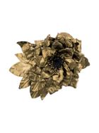 Nude Oversized Flower Brooch - Metallic