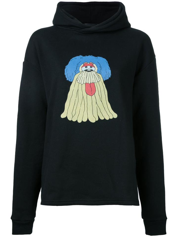 G.v.g.v. Cartoon Print Hoodie, Women's, Black, Cotton