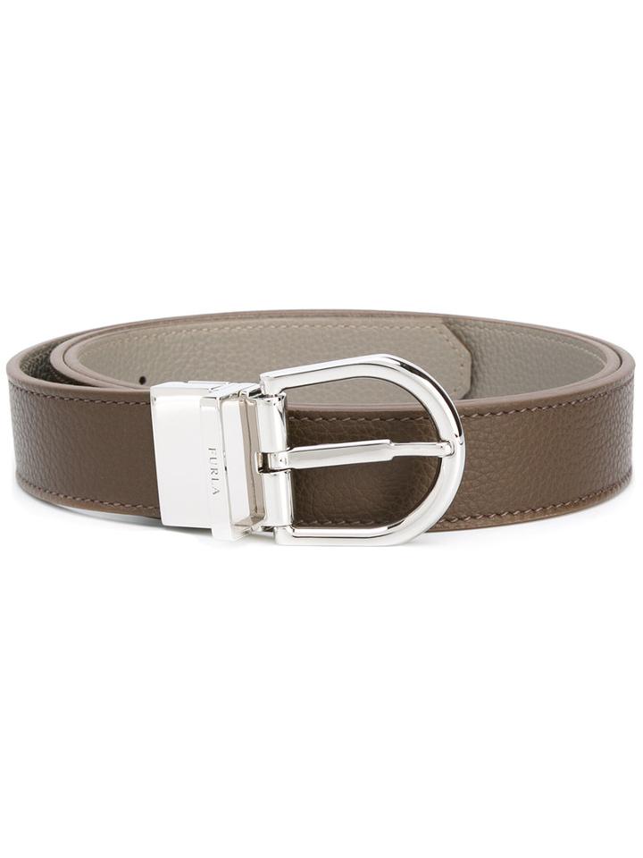 Furla My Bang Bang Belt, Men's, Brown, Leather/metallic Fibre
