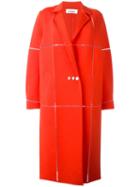 Courrèges Oversized Long Coat, Women's, Size: 42, Yellow/orange, Polyamide/spandex/elastane/merino