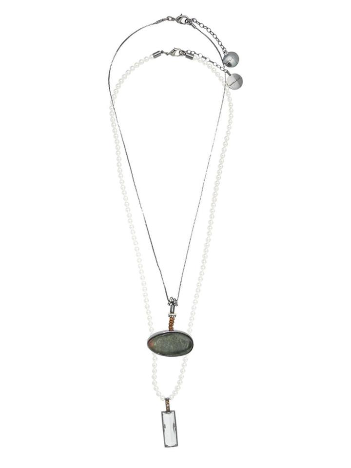 Camila Klein Pearl Stone Necklace - Metallic