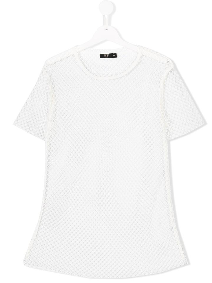 No21 Kids Sheer Mesh T-shirt - White