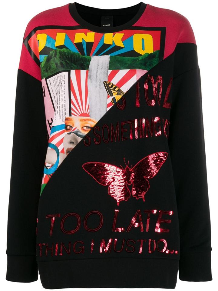 Pinko Contrast Panel Sweatshirt - Black