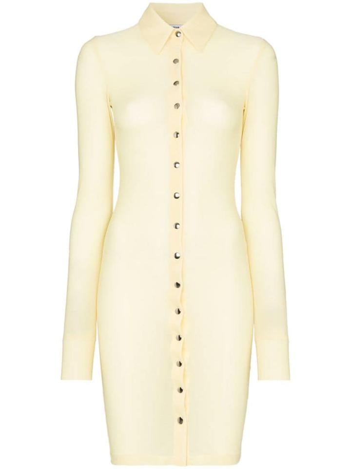 Supriya Lele Gape Press-stud Silk Shirtdress - Yellow