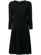 Salvatore Ferragamo Pleated Knit Dress - Black