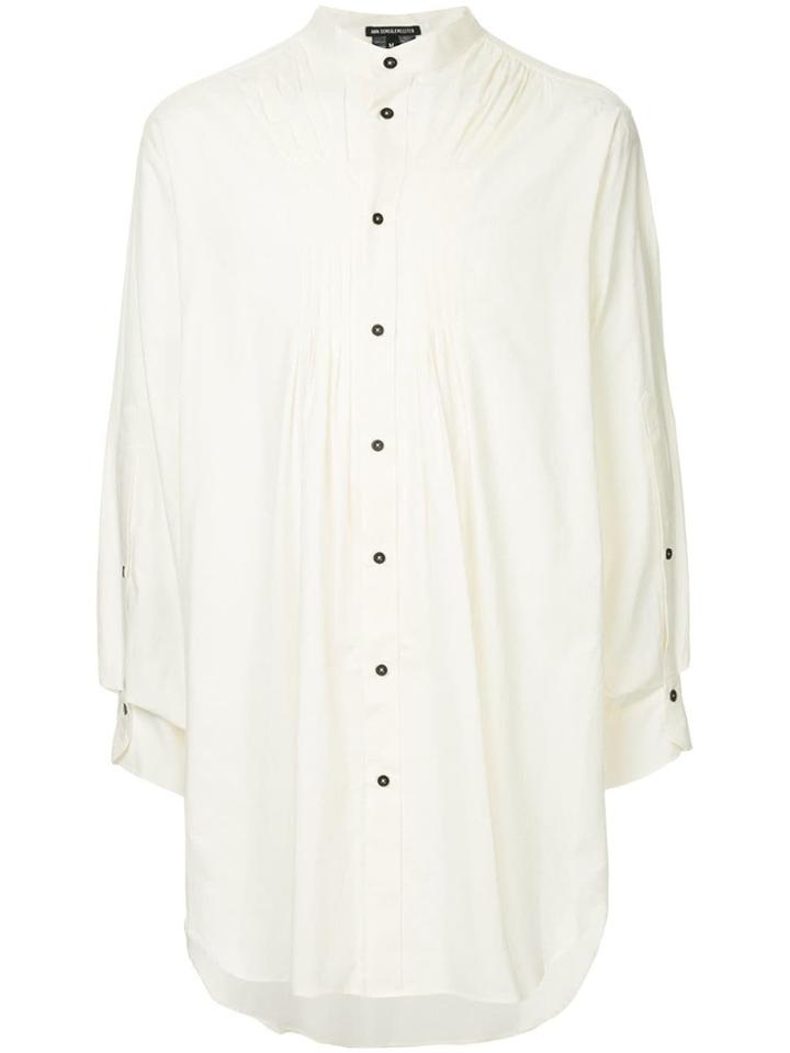 Ann Demeulemeester Oversized Band Collar Shirt - White