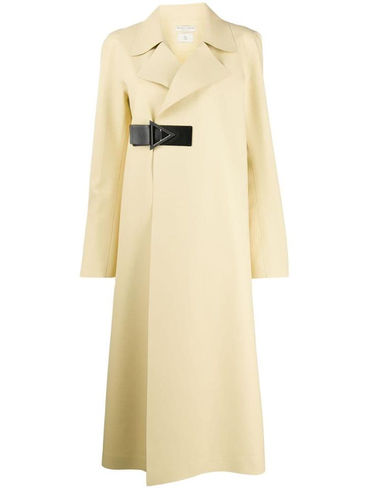 Bottega Veneta Leather Belt Detail Coat - Yellow