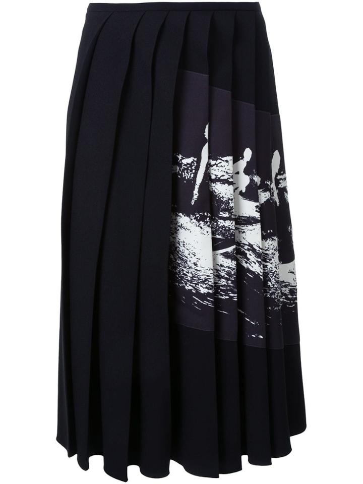 Victoria Beckham Asymmetric Pleat Patch Skirt - Black