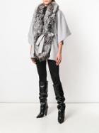 N.peal Fox Fur Front Cape - Grey