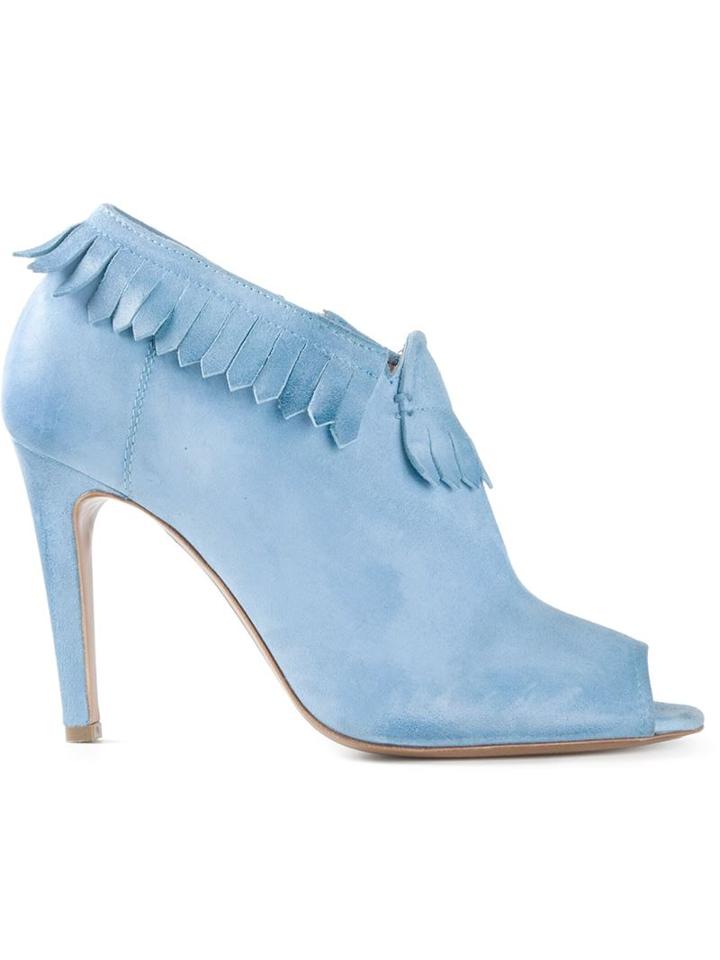 Raparo Fringed Peep Toe Booties