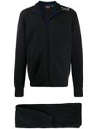 Ea7 Emporio Armani Contrast Stripe Logo Track Jacket - Black