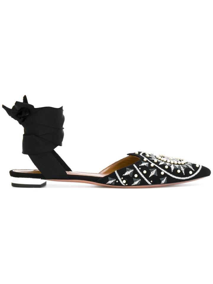 Aquazzura Stellar Sandals - Black