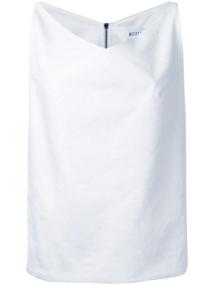 Rear Zip Top - Women - Linen/flax - 8, White, Linen/flax, Maticevski