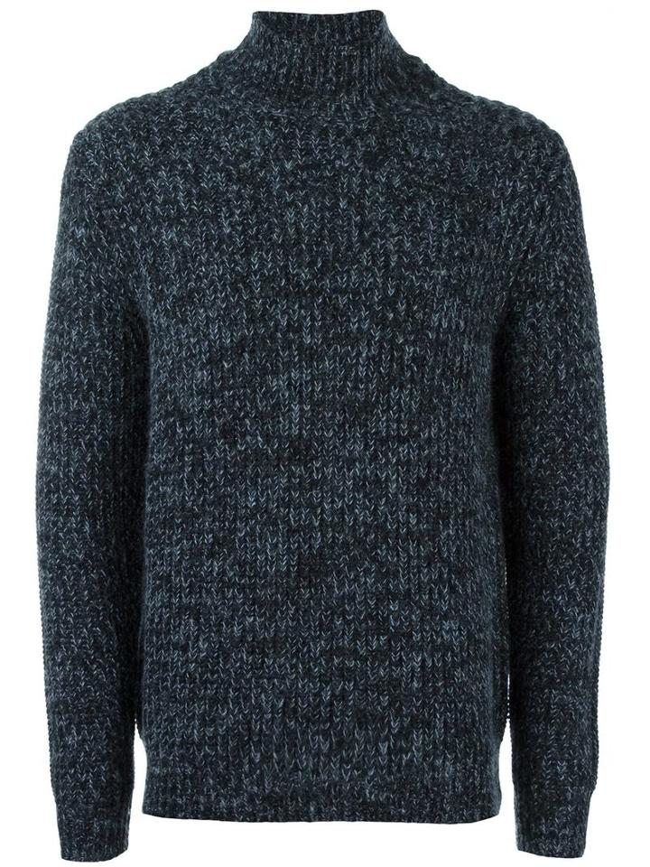 T By Alexander Wang Funnel Neck Jumper, Men's, Size: Large, Black, Cotton/acrylic/nylon/wool