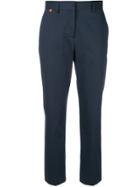 Paul Smith Cropped High Waisted Trousers - Blue