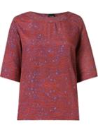 Fernanda Yamamoto Round Neck Printed Blouse, Women's, Size: 43, Red, Viscose
