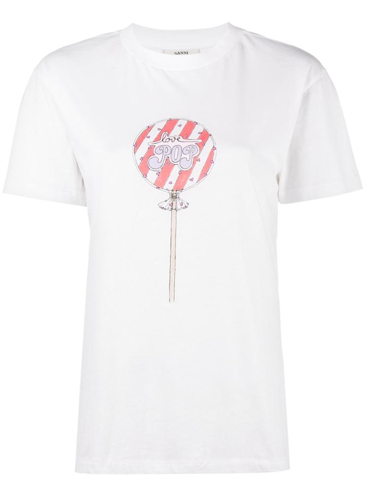 Ganni Harway Love Pop Print T-shirt - White