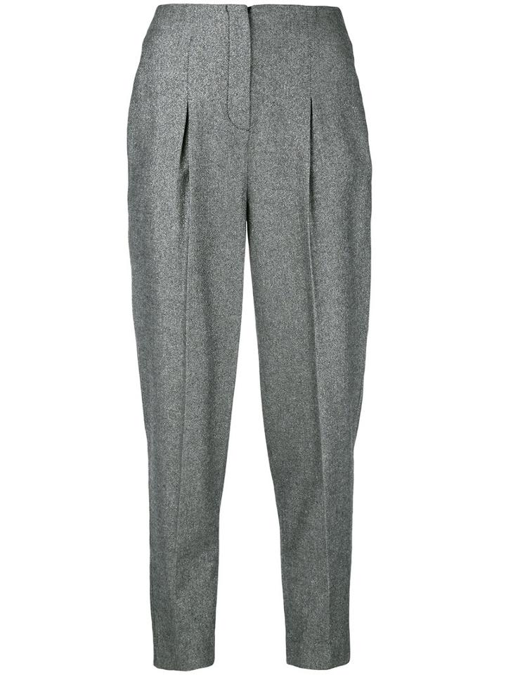 Ermanno Ermanno - High-waisted Trousers - Women - Cotton/acrylic/acetate/polyester - 44, Black, Cotton/acrylic/acetate/polyester