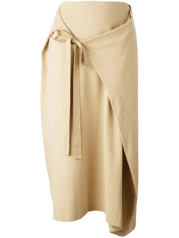Joseph Tied Front Asymmetric Skirt, Women's, Size: Xs, Nude/neutrals, Cotton