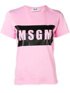 Msgm Printed Logo T-shirt - Pink & Purple