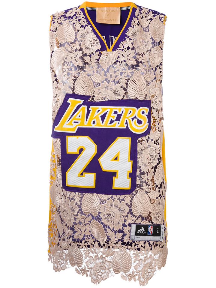 Night Market - Lace Insert Lakers Jersey - Women - Polyester - One Size, Pink/purple, Polyester