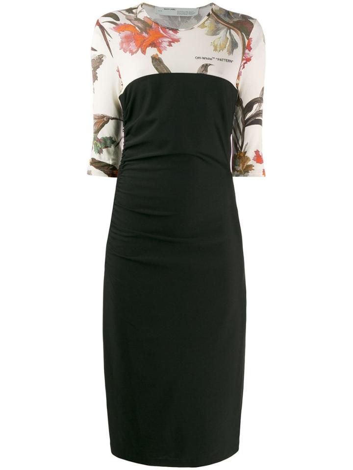 Off-white Two-layer Midi Dress - Black