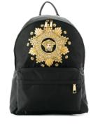 Versace Embroidered Backpack - Black