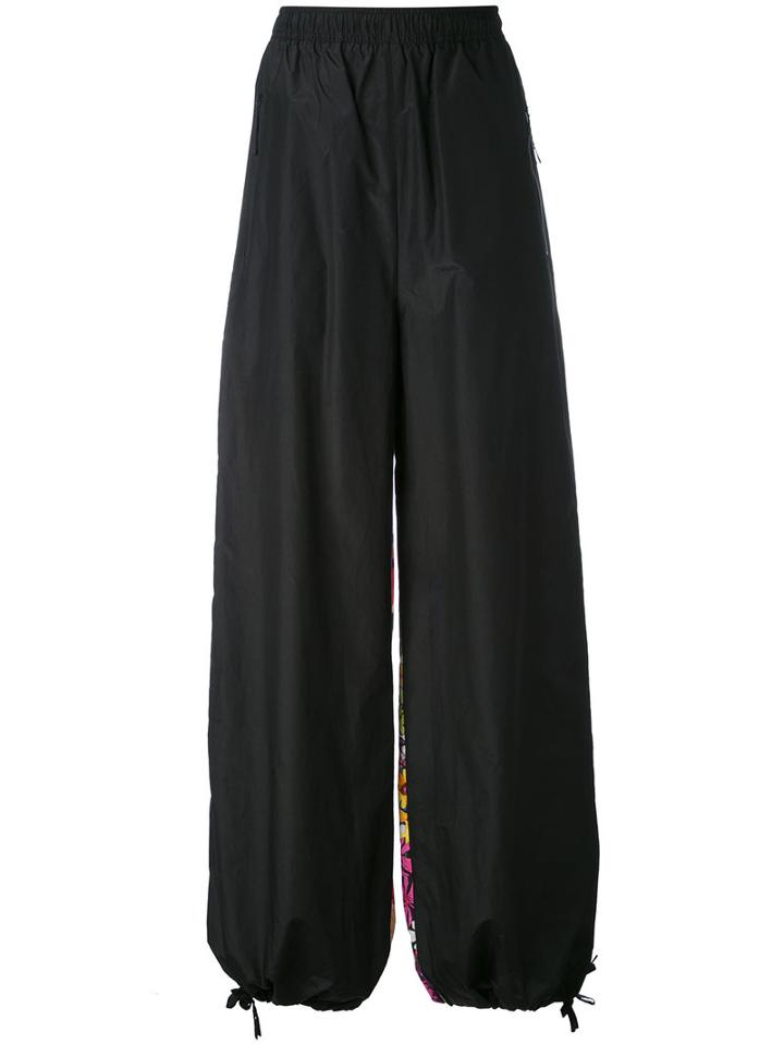 Ports 1961 - Printed Back Trousers - Women - Silk/cotton - 42, Black, Silk/cotton