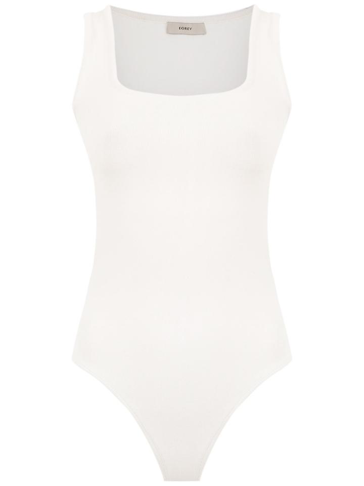 Egrey Knit Ribbed Bodysuit - White