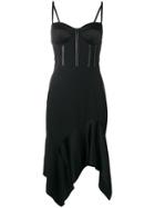 Pinko Asymmetric Bustier Midi Dress - Black