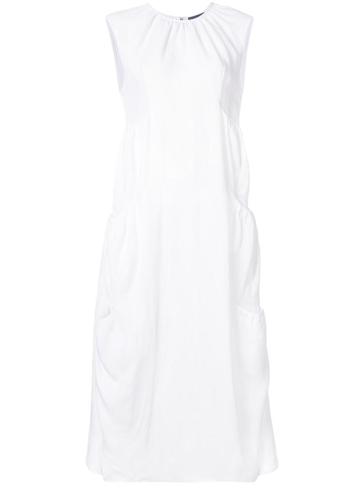 Roberta Furlanetto Round Neck Midi Dress - White