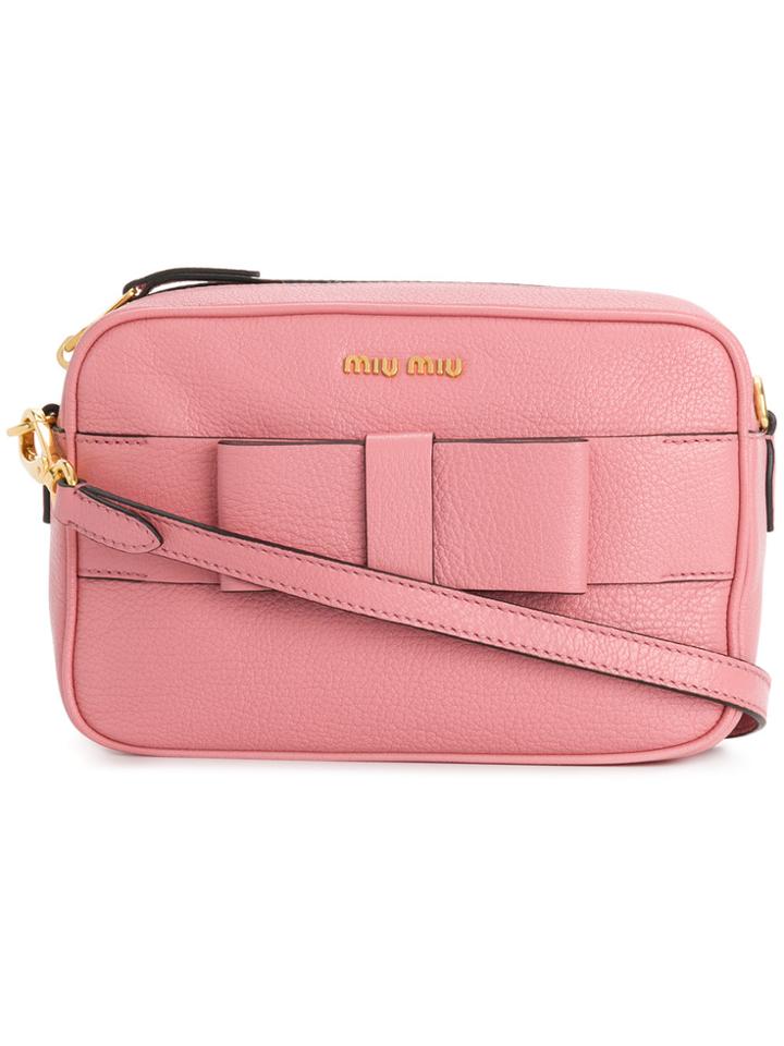 Miu Miu Bow Shoulder Bag - Pink & Purple