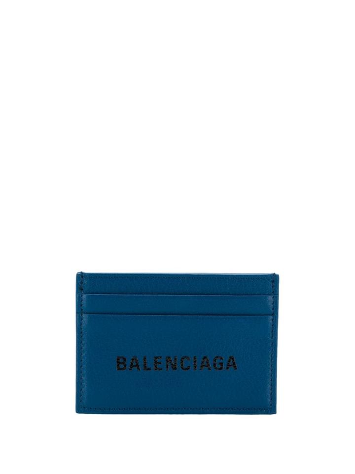 Balenciaga Everyday Logo Thin Card Case - Blue