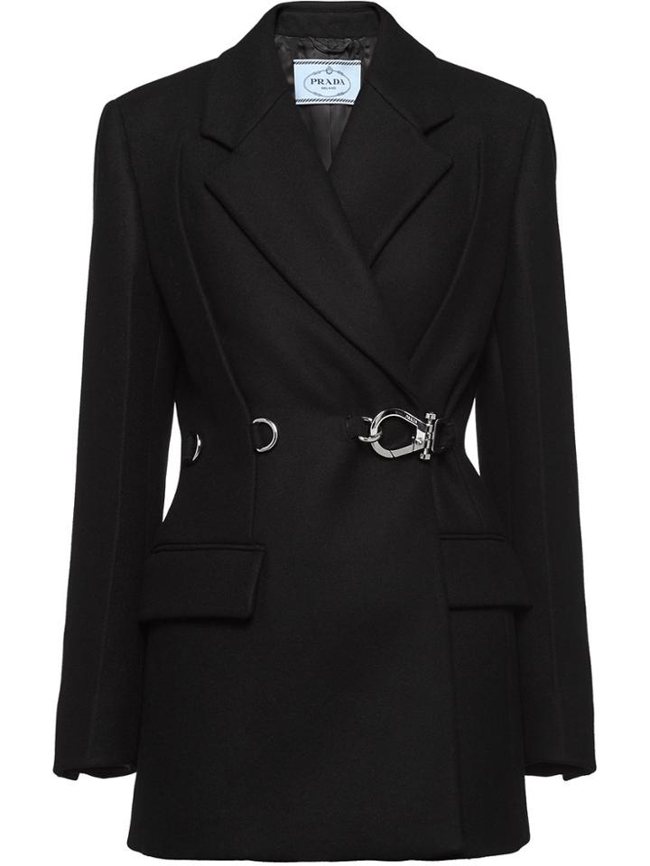 Prada Double-breasted Clip Jacket - Black