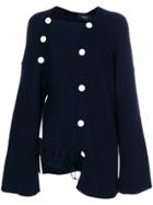Joseph Asymmetric Ribbed Jumper With Button Details - Blue