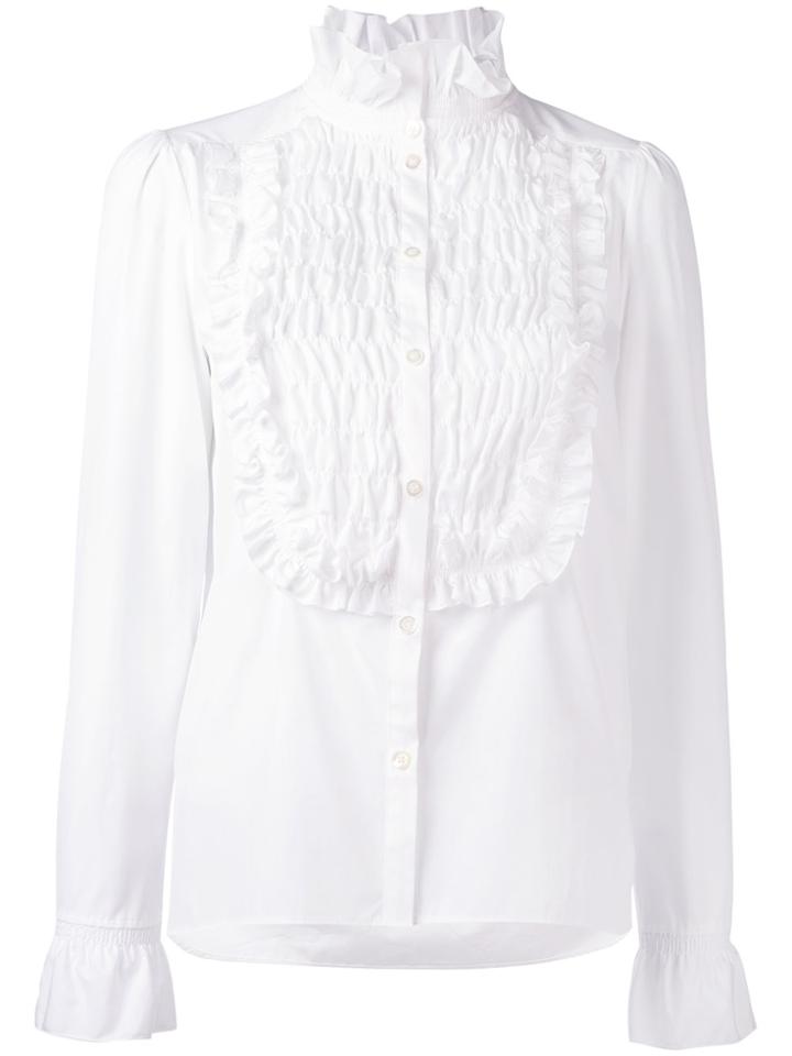 See By Chloé Pie Crust Collar Smocked Blouse - White